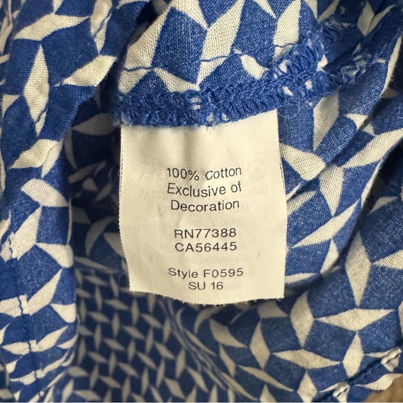 J. Crew Embroidered Blue, White, and Pink Sleeveless Top - Picture 4 of 8